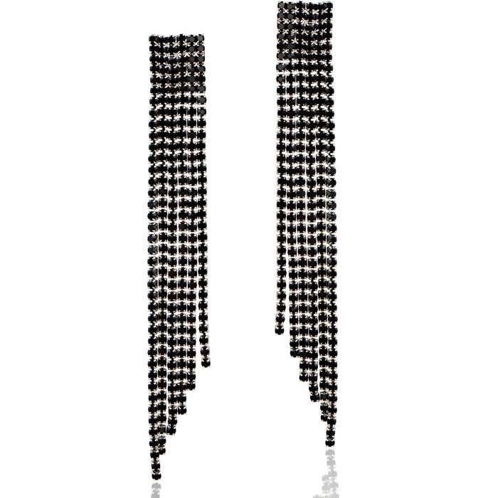 Wholesale Claw Chain S925 Silver Needle Gold Plated Long Tassel Earrings JDC-ES-Mix003 Earrings 迷茜 black Wholesale Jewelry JoyasDeChina Joyas De China