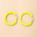 Wholesale cloth art yellow fur circle bright color earrings JDC-ES-C170 Earrings JoyasDeChina yellow Wholesale Jewelry JoyasDeChina Joyas De China