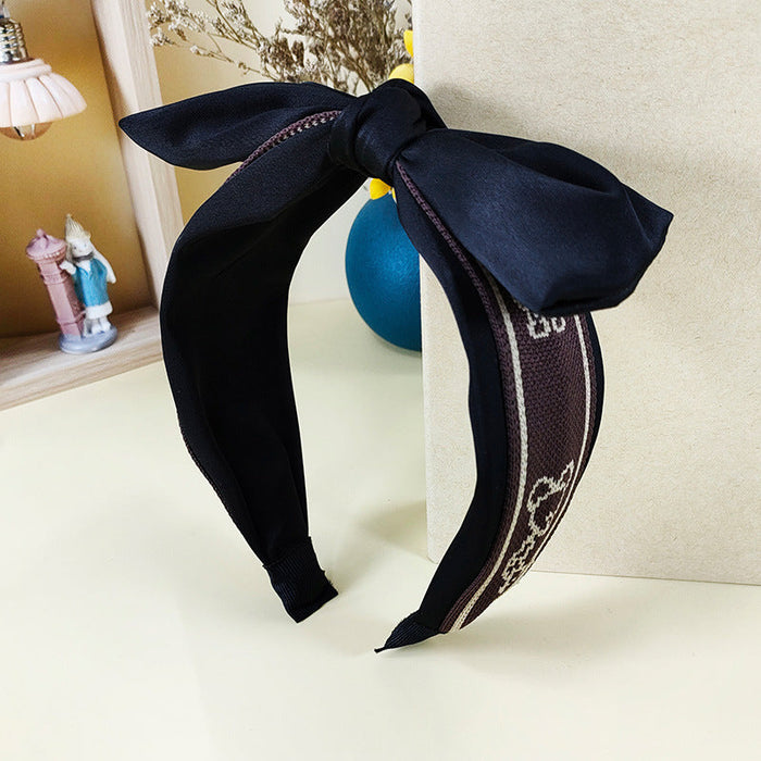 Wholesale cloth bear bow hair anti slip hoop Headband JDC-HD-O250 Headband JoyasDeChina Black [Khaki bear] Wholesale Jewelry JoyasDeChina Joyas De China