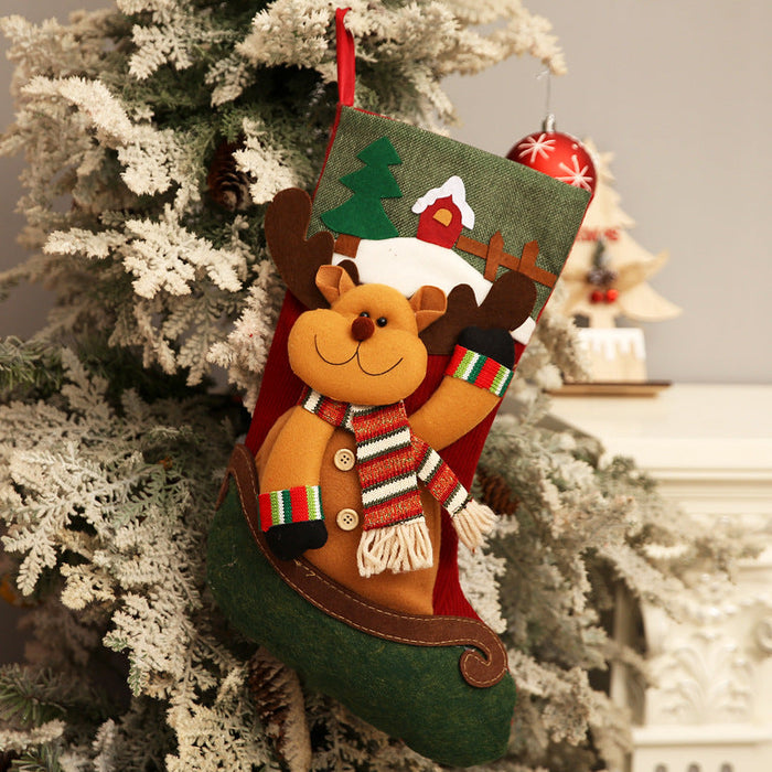 Wholesale Cloth Christmas Stocking Decoration Gift Bag Pendant JDC-SK-FA001 韵发 H Wholesale Jewelry JoyasDeChina Joyas De China