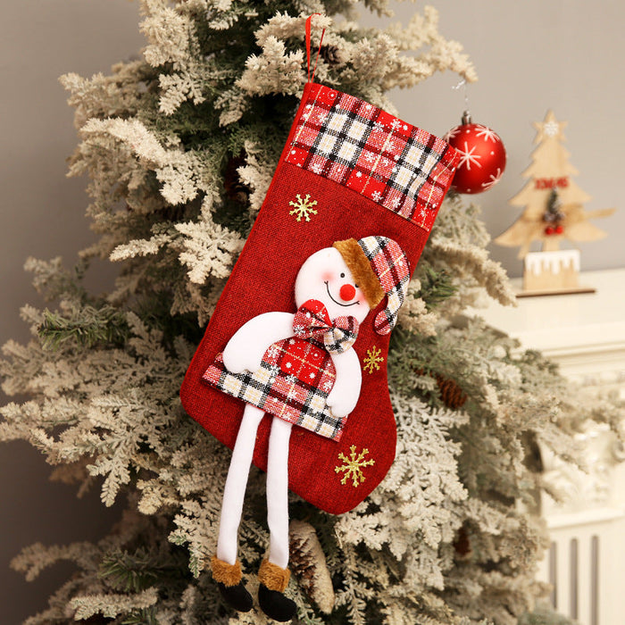 Wholesale Cloth Christmas Stocking Decoration Gift Bag Pendant JDC-SK-FA001 韵发 J Wholesale Jewelry JoyasDeChina Joyas De China