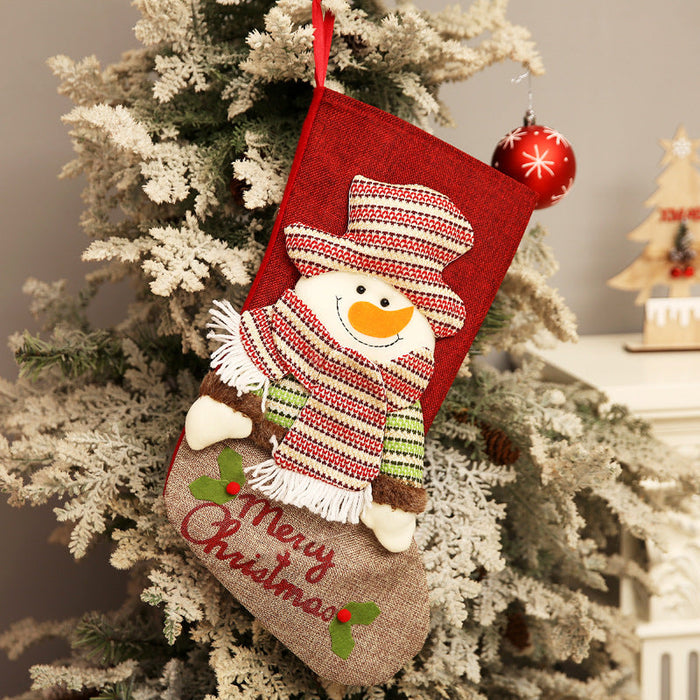 Wholesale Cloth Christmas Stocking Decoration Gift Bag Pendant JDC-SK-FA001 韵发 M Wholesale Jewelry JoyasDeChina Joyas De China