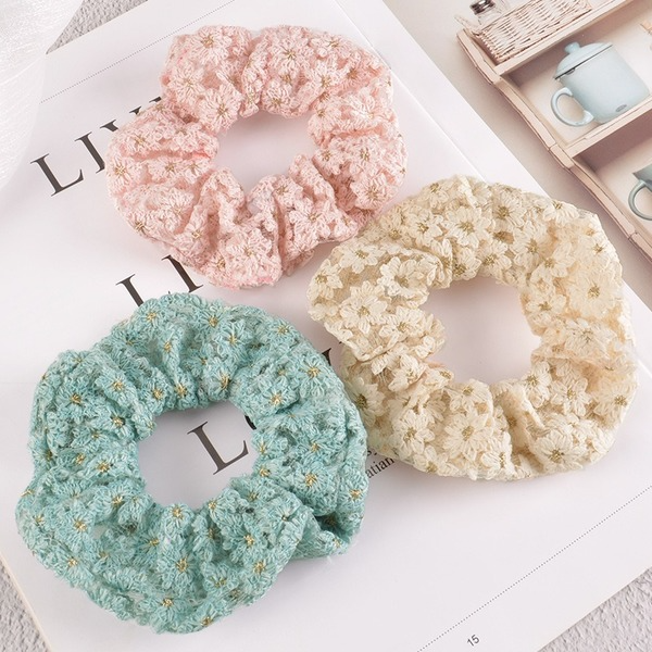 Bulk Jewelry Wholesale cloth small flower embroidery Hair Scrunchies JDC-HS-K082 Wholesale factory from China YIWU China
