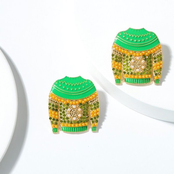 Wholesale clothing-shaped alloy diamond earrings JDC-ES-JQ-001 Earrings 佳琪 Wholesale Jewelry JoyasDeChina Joyas De China