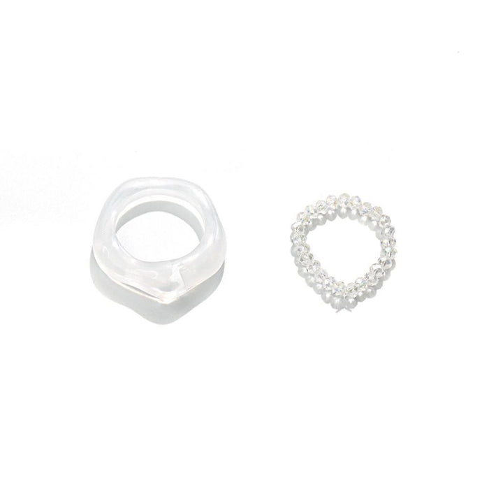 Bulk Jewelry Wholesale color acrylic index finger ring set of 2 JDC-RS-D057 Wholesale factory from China YIWU China