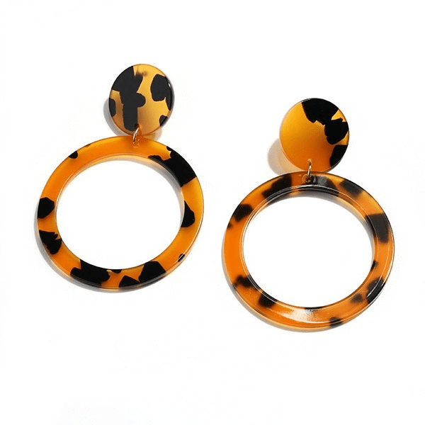 Wholesale color acrylic leopard print color matching hollow earrings JDC-ES-RXB002 Earrings 久通 Wholesale Jewelry JoyasDeChina Joyas De China