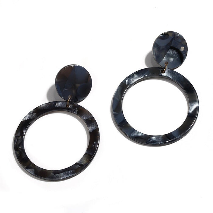 Wholesale color acrylic leopard print color matching hollow earrings JDC-ES-RXB002 Earrings 久通 D Wholesale Jewelry JoyasDeChina Joyas De China