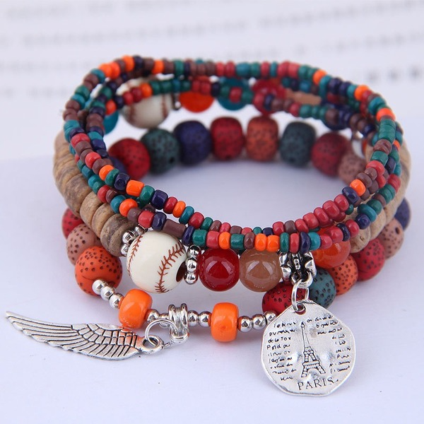 Bulk Jewelry Wholesale color alloy bohemian wind wings multi-layer women's bracelet JDC-BT-GSWY025 Wholesale factory from China YIWU China