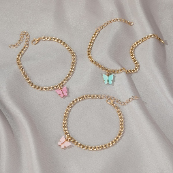 Bulk Jewelry Wholesale color alloy butterfly foot chain JDC-AS-A22 Wholesale factory from China YIWU China