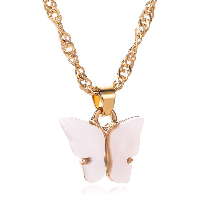 Bulk Jewelry Wholesale color alloy Butterfly Necklace JDC-NE-D574 Wholesale factory from China YIWU China