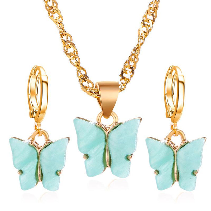 Bulk Jewelry Wholesale color alloy butterfly necklace JDC-NE-D637 Wholesale factory from China YIWU China