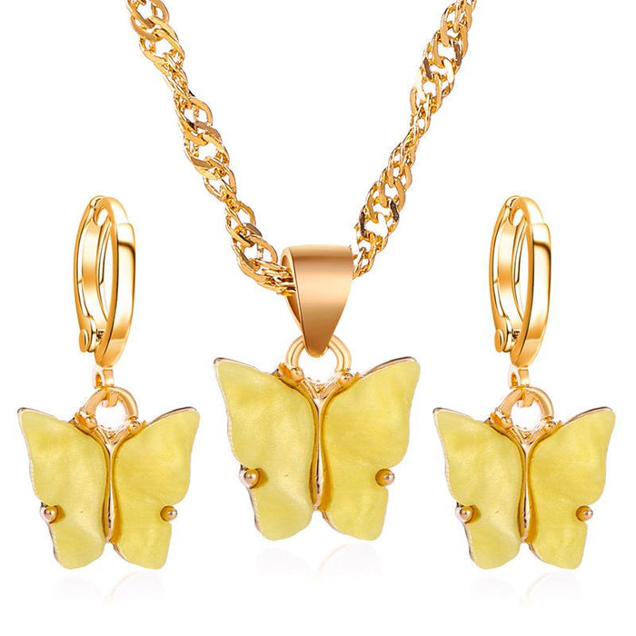 Bulk Jewelry Wholesale color alloy butterfly necklace JDC-NE-D637 Wholesale factory from China YIWU China