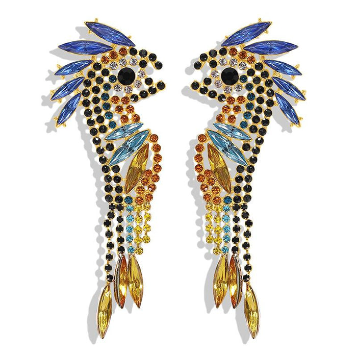 Bulk Jewelry Wholesale color alloy colored diamond bird earrings JDC-ES-V089 Wholesale factory from China YIWU China