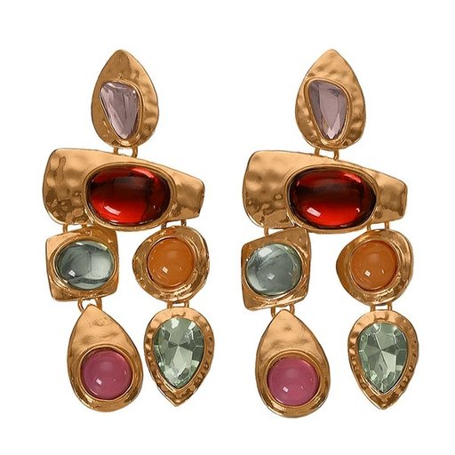 Bulk Jewelry Wholesale color alloy colored gem-encrusted earrings JDC-ES-V104 Wholesale factory from China YIWU China