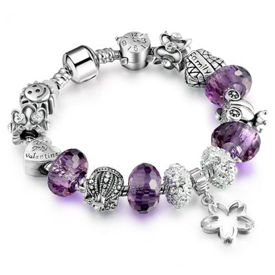 Wholesale color alloy crystal beaded bracelet JDC-BT-GSPD006 Bracelet JoyasDeChina SL71 purple 18cm Wholesale Jewelry JoyasDeChina Joyas De China
