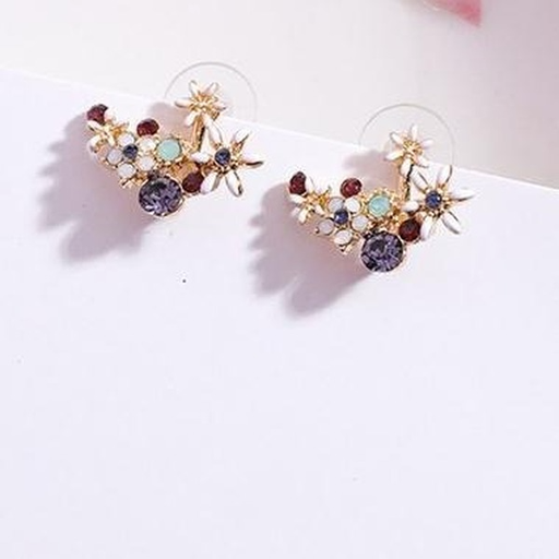 Bulk Jewelry Wholesale color alloy crystal color diamond earrings JDC-ES-RL114 Wholesale factory from China YIWU China