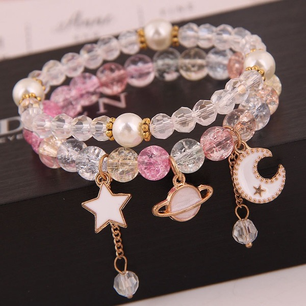 Bulk Jewelry Wholesale color alloy crystal glass ball double layer Bracelet JDC-BT-GSWY027 Wholesale factory from China YIWU China