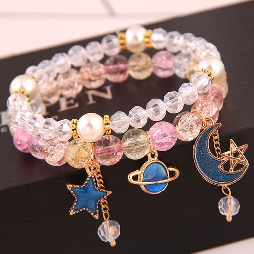 Bulk Jewelry Wholesale color alloy crystal glass ball double layer Bracelet JDC-BT-GSWY027 Wholesale factory from China YIWU China