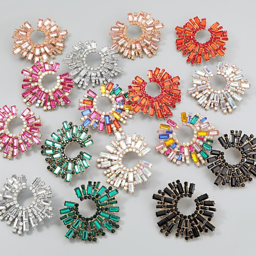 Bulk Jewelry Wholesale color alloy Diamond Sunflower Earrings JDC-ES-GSJJ086 Wholesale factory from China YIWU China