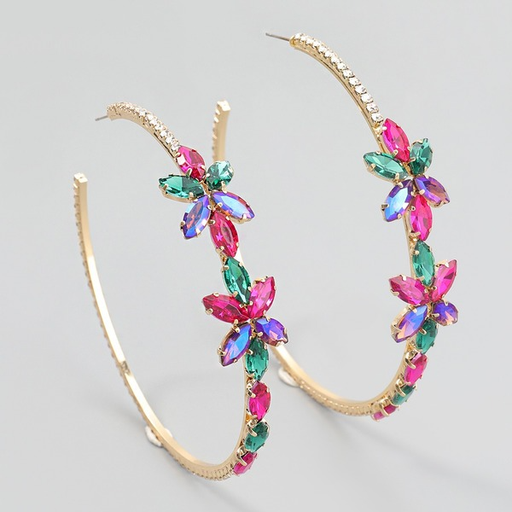 Bulk Jewelry Wholesale color alloy-encrusted drill flower earrings JDC-ES-CL012 Wholesale factory from China YIWU China