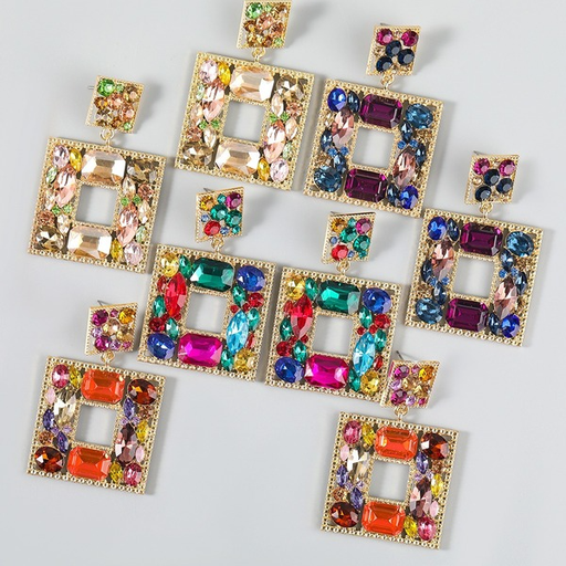 Bulk Jewelry Wholesale color alloy-encrusted drill geometric earrings JDC-ES-GSJJ090 Wholesale factory from China YIWU China