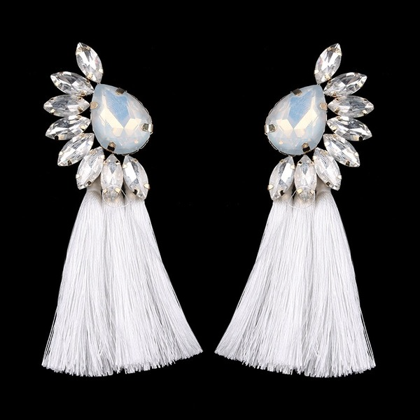 Bulk Jewelry Wholesale color alloy-encrusted water drill tassel drop JDC-ES-V087 Wholesale factory from China YIWU China