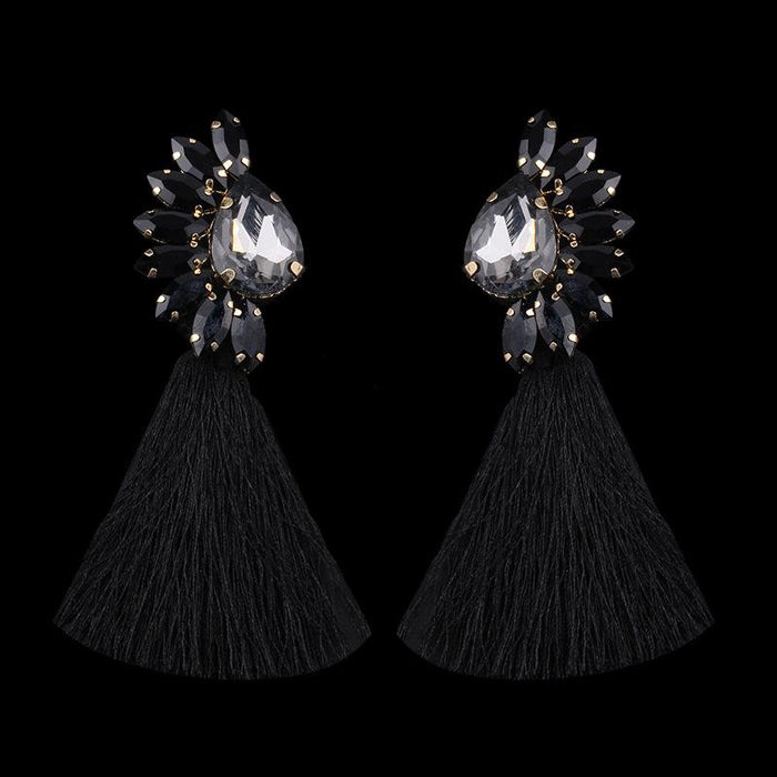 Bulk Jewelry Wholesale color alloy-encrusted water drill tassel drop JDC-ES-V087 Wholesale factory from China YIWU China
