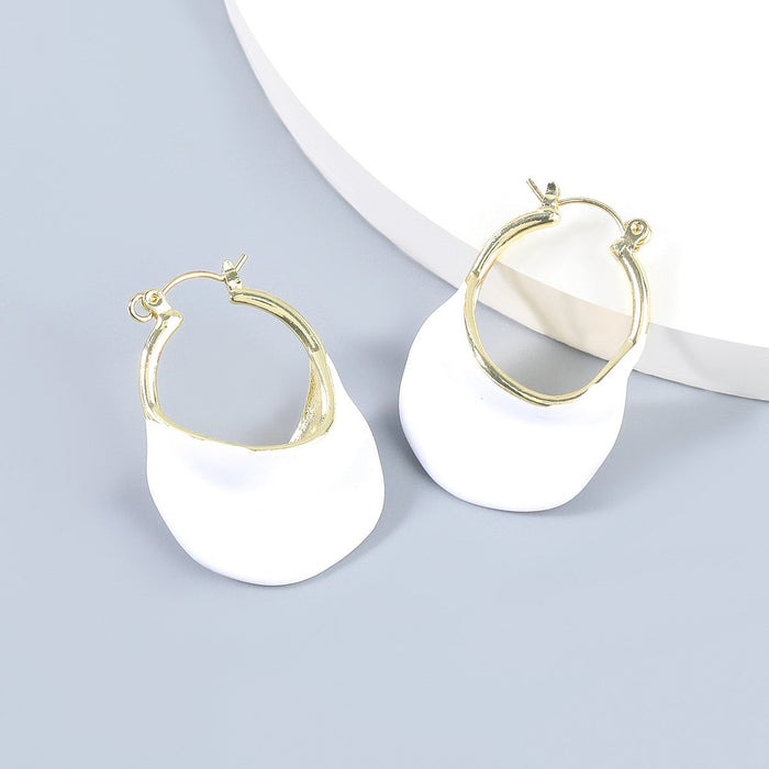 Wholesale color alloy geometric earrings JDC-ES-JL151 Earrings JoyasDeChina white Wholesale Jewelry JoyasDeChina Joyas De China