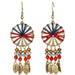 Wholesale color alloy hand-woven cotton yarn, rice beads and tassels earrings JDC-ES-KJ091 Earrings JoyasDeChina E021500 Wholesale Jewelry JoyasDeChina Joyas De China