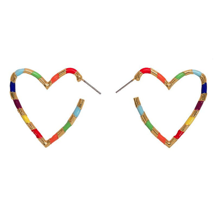 Bulk Jewelry Wholesale color alloy heart-shaped earrings female JDC-ES-V048 Wholesale factory from China YIWU China