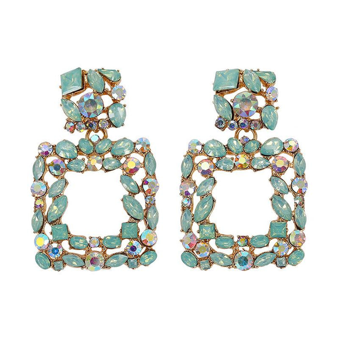Bulk Jewelry Wholesale color alloy inlaid diamond earrings JDC-ES-V072 Wholesale factory from China YIWU China
