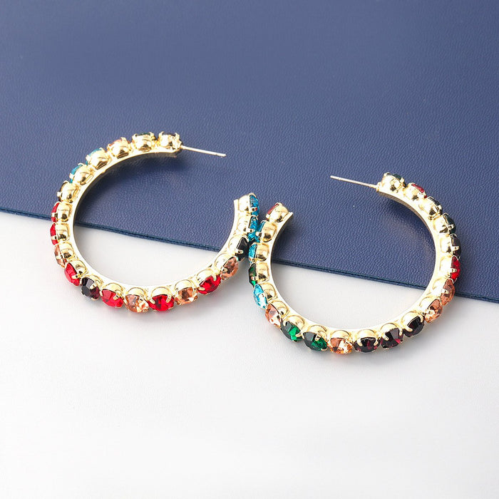 Wholesale color alloy inlaid round water drill Earrings JDC-ES-CL018 Earrings JoyasDeChina Color 3 Wholesale Jewelry JoyasDeChina Joyas De China