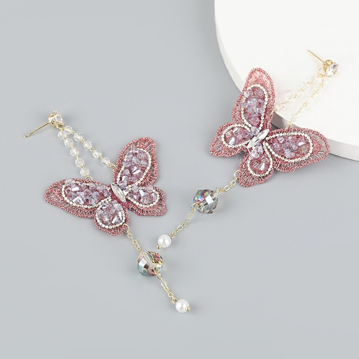 Bulk Jewelry Wholesale color alloy lace butterfly-encrusted diamond earring JDC-ES-CL016 Wholesale factory from China YIWU China