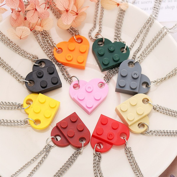 Bulk Jewelry Wholesale Color Alloy Love Pendant Double Bead Chain Necklace JDC-NE-F330 Wholesale factory from China YIWU China