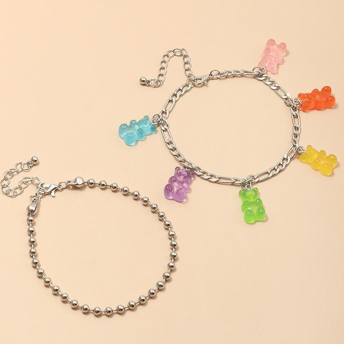 Bulk Jewelry Wholesale color alloy resin cub foot chain JDC-AS-e065 Wholesale factory from China YIWU China