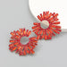 Wholesale color alloy Rhinestone Sunflower Earrings JDC-ES-GSJJ086 Earrings JoyasDeChina Red Wholesale Jewelry JoyasDeChina Joyas De China