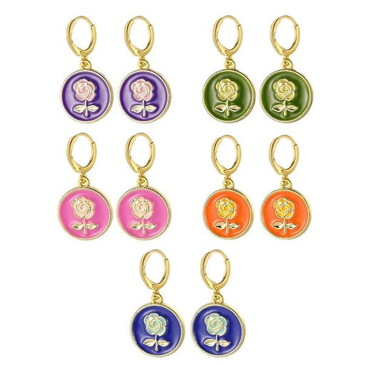 Wholesale color alloy round oil drop earrings JDC-ES-F613 Earrings 韩之尚 Wholesale Jewelry JoyasDeChina Joyas De China