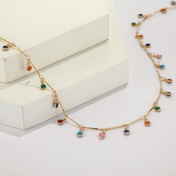 Bulk Jewelry Wholesale color alloy small ball single-layer necklace JDC-NE-C019 Wholesale factory from China YIWU China