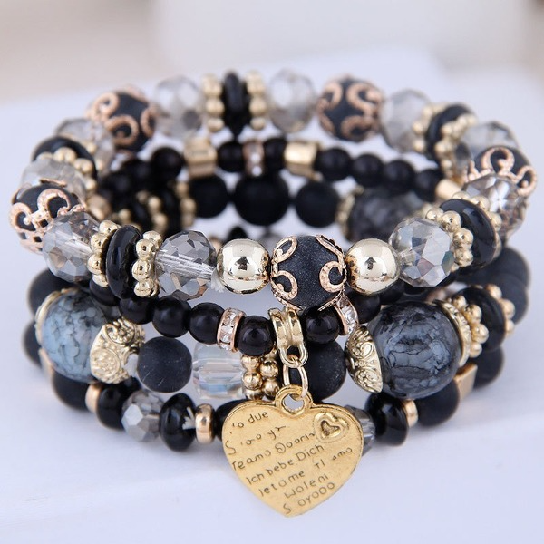 Bulk Jewelry Wholesale color alloy tassel multi-layer mixed bead bracelet JDC-BT-GSWY023 Wholesale factory from China YIWU China