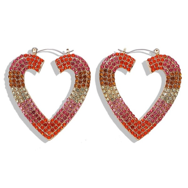 Bulk Jewelry Wholesale color alloy water drill love earrings JDC-ES-V22 Wholesale factory from China YIWU China