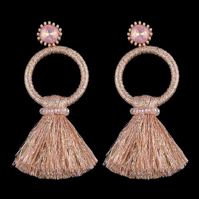 Wholesale color alloy winding large circle earring JDC-ES-GSV002 Earrings JoyasDeChina pink Wholesale Jewelry JoyasDeChina Joyas De China