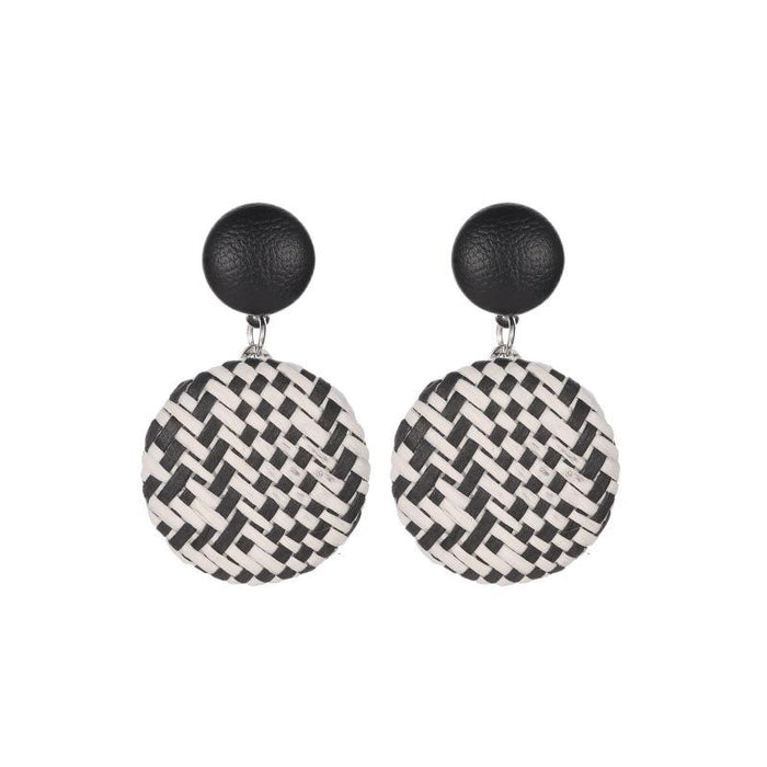 Bulk Jewelry Wholesale color alloy woven papyrus Round Earrings JDC-ES-D390 Wholesale factory from China YIWU China