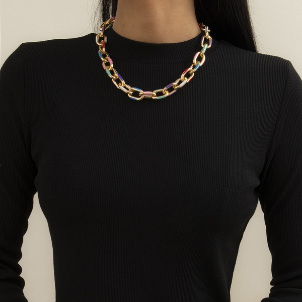 Bulk Jewelry Wholesale color aluminum cross chain necklace woman JDC-NE-KunJ084 Wholesale factory from China YIWU China