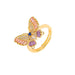 Wholesale Color Butterfly Copper Rings JDC-RS-JQ004 Rings JoyasDeChina 1 adjustable Wholesale Jewelry JoyasDeChina Joyas De China