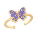 Wholesale Color Butterfly Electroplated Copper Rings JDC-RS-AS276 Rings JoyasDeChina purple adjustable Wholesale Jewelry JoyasDeChina Joyas De China