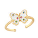 Wholesale Color Butterfly Electroplated Copper Rings JDC-RS-AS276 Rings JoyasDeChina white adjustable Wholesale Jewelry JoyasDeChina Joyas De China