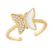 Wholesale Color Butterfly Electroplated Copper Rings JDC-RS-AS297 Rings JoyasDeChina white adjustable Wholesale Jewelry JoyasDeChina Joyas De China