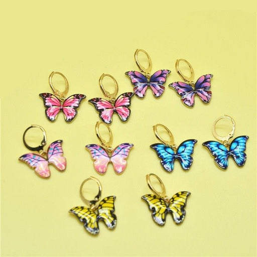 Wholesale color butterfly metal earrings JDC-ES-XC316 Earrings 夏晨 Wholesale Jewelry JoyasDeChina Joyas De China