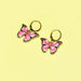 Wholesale color butterfly metal earrings JDC-ES-XC316 Earrings 夏晨 rose red Wholesale Jewelry JoyasDeChina Joyas De China