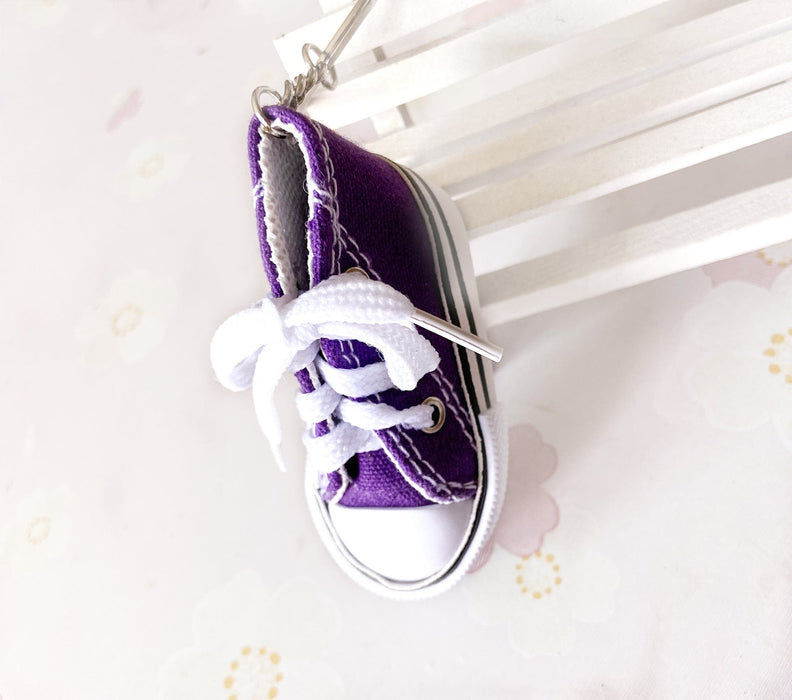 Wholesale color canvas shoes keychains JDC-KC-HTU006 Keychains 哈图 purple Bag Wholesale Jewelry JoyasDeChina Joyas De China